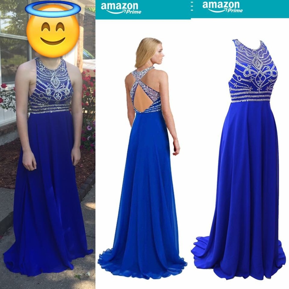 Royal blue prom dress from Amazon We paid $99